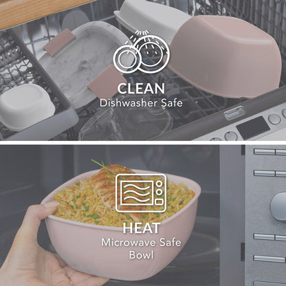 Bentgo® All-in-One Salad Container - Blush Marble | Dishwasher Safe and Microwave Safe