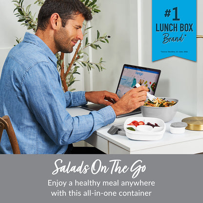 Bentgo® Salad Container (2-Pack) - Gray | Salads On The Go - Enjoy A Healthy Meal Anywhere With This All-In-One Container