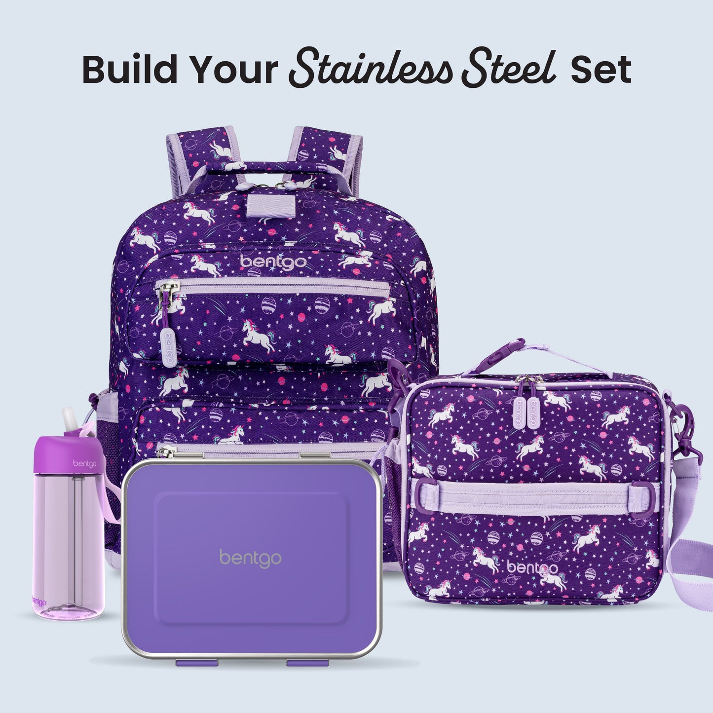 Bentgo Kids Stainless Steel Lunch Box - Purple | Build Your Stainless Steel Set