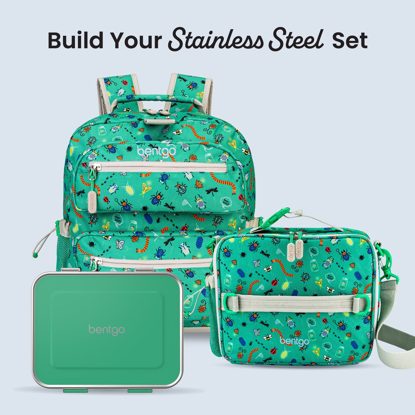 Bentgo Kids Stainless Steel Lunch Box - Green | Build Your Stainless Steel Set