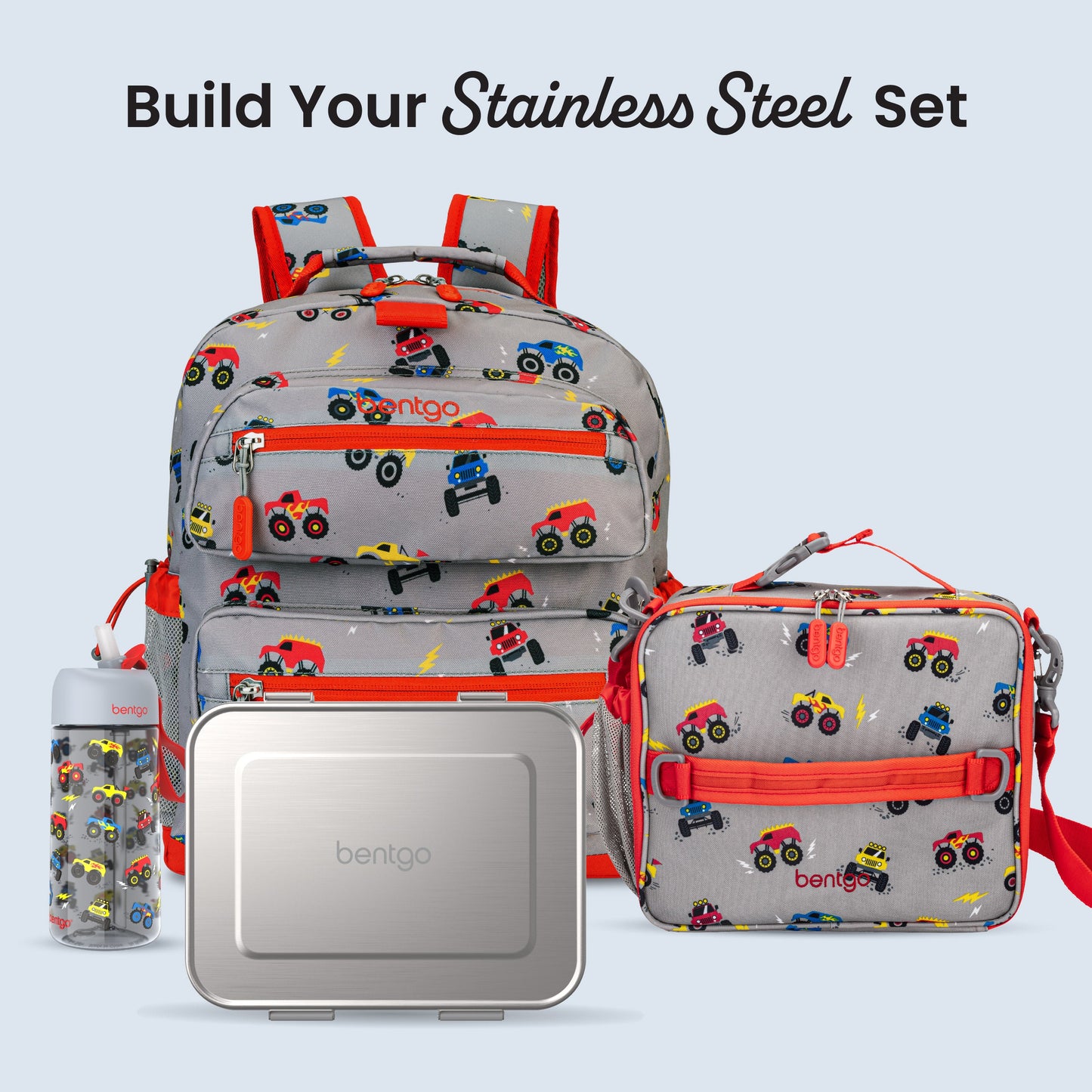 Bentgo Kids Stainless Steel Lunch Box (2-Pack) - Silver | Build Your Stainless Steel Set