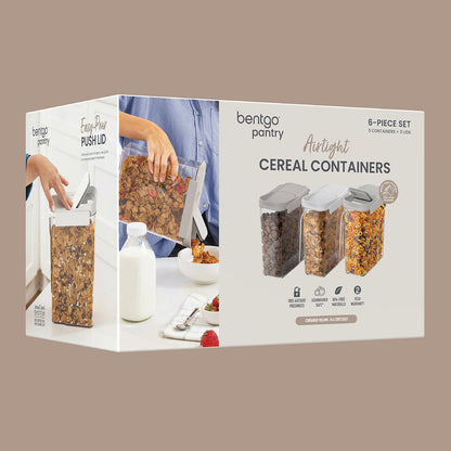 Bentgo® Pantry Airtight Cereal Containers (6-pcs) - White Stone | Packaging