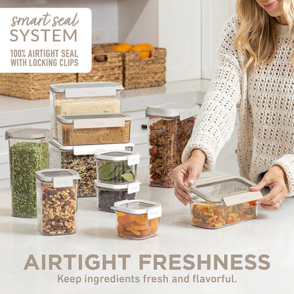 Bentgo® Pantry Airtight Food Storage Containers (22-pcs) - White Stone | Airtight Freshness - Keep Ingredients Fresh And Flavorful