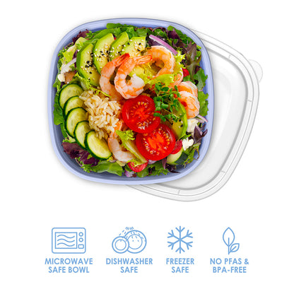 Bentgo® Prep 1-Compartment Bowls - Periwinkle | Microwave Safe Bowl, Dishwasher Safe, Freezer Safe, No PFAs & BPA-Free