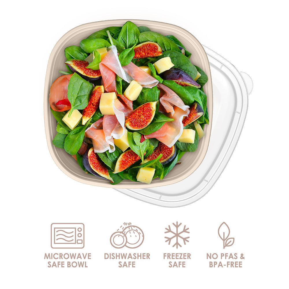 Bentgo® Prep 1-Compartment Bowls - Tan Stone | Microwave Safe Bowl, Dishwasher Safe, Freezer Safe, No PFAs & BPA-Free