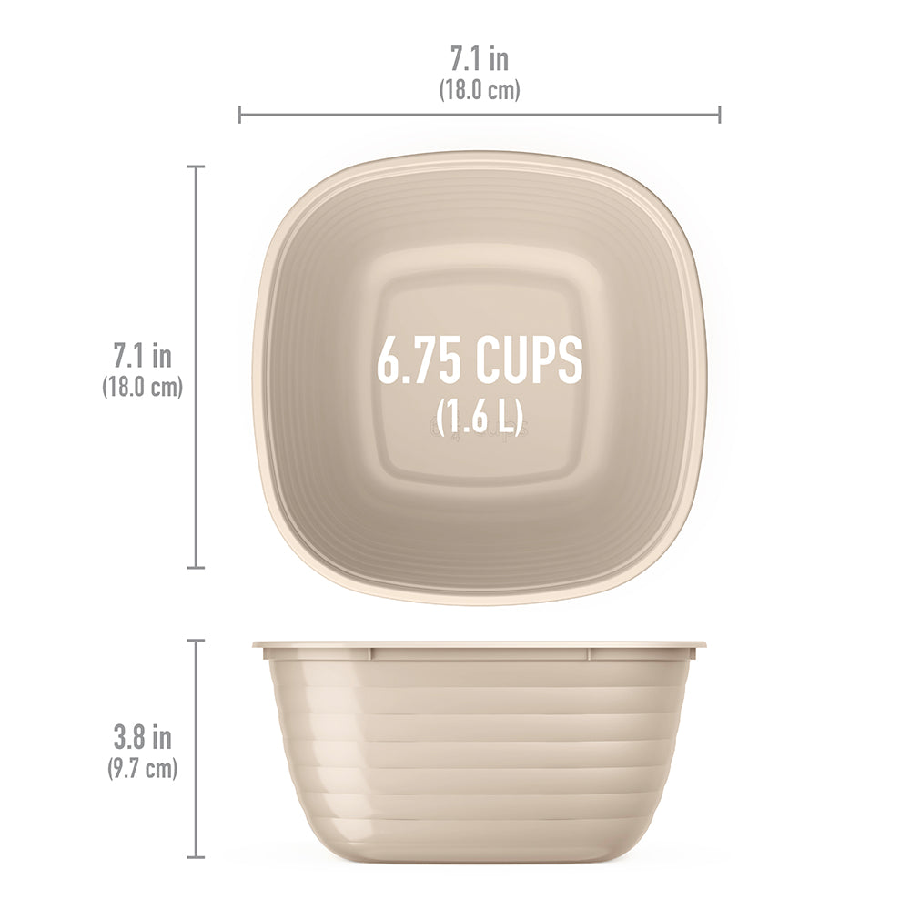 Bentgo® Prep 1-Compartment Bowls - Tan Stone | Product Dimensions