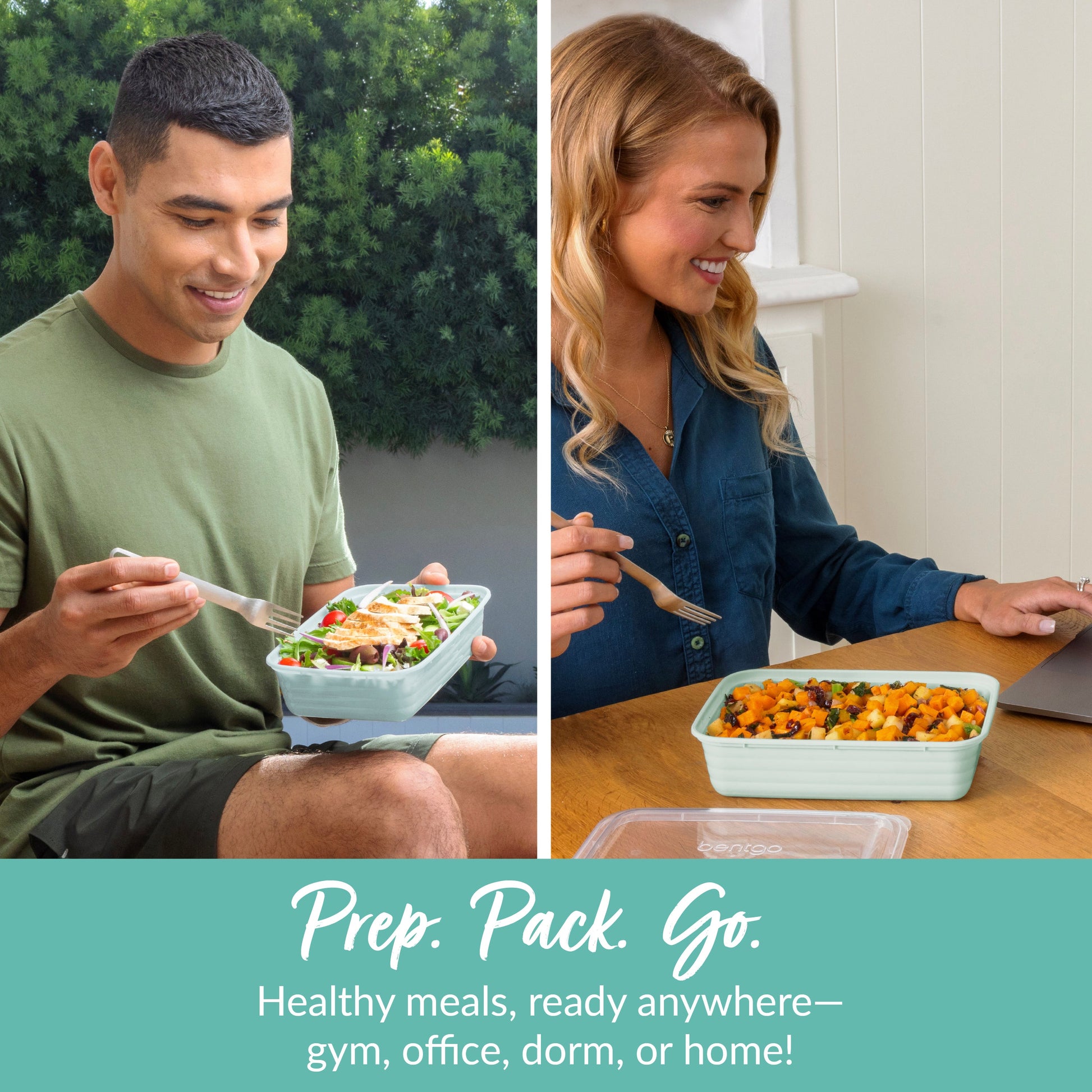 Bentgo® Prep 1-Compartment Meal Prep Containers (20-Piece) - Mint | Prep. Pack. Go. - Healthy Meals, Ready Anywhere - Gym, Office, Dorm, Or Home!