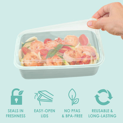 Bentgo® Prep 1-Compartment Meal Prep Containers (20-Piece) - Mint | Seals In Freshness, Easy-Open Lids, NO PFAS & BPA-Free, Reusable & Long-Lasting