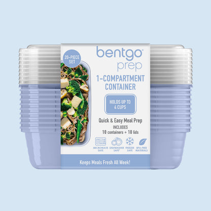 Bentgo® Prep 1-Compartment Meal Prep Containers (20-Piece) - Periwinkle | Packaging