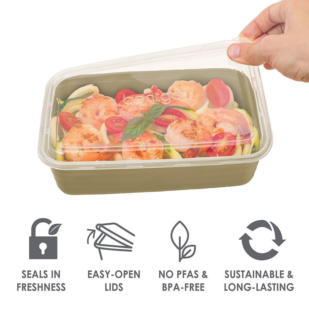 Bentgo® Prep 60-Piece Meal Prep Kit - Gleam Metallics | Seals In Freshness, Easy-Open Lids, No PFAs & BPA-Free, Sustainable & Long-Lasting