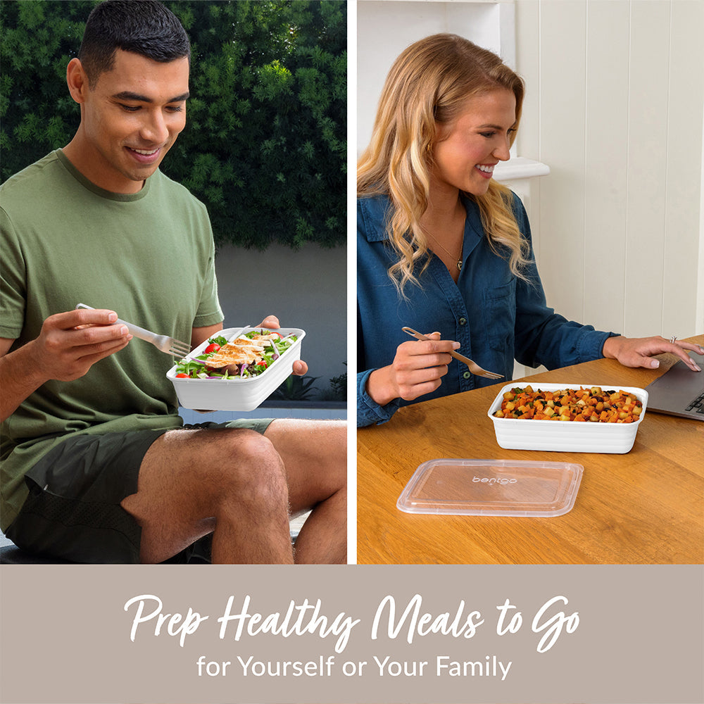 Bentgo® Prep 60-Piece Meal Prep Kit - White Stone | Prep Healthy Meals To Go For Yourself Or Your Family