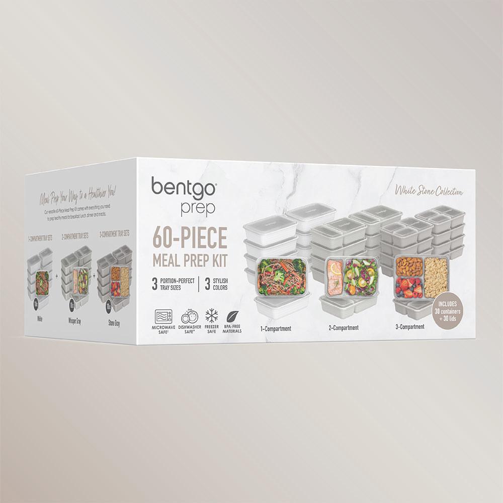 Bentgo® Prep 60-Piece Meal Prep Kit - White Stone | Packaging