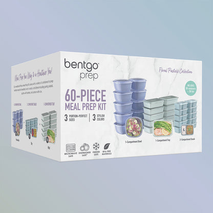 Bentgo® Prep 60-Piece Variety Meal Prep Kit - Floral Pastels | Packaging