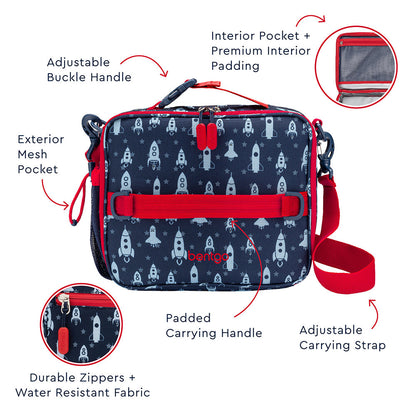 Bentgo Kids Prints Lunch Box, Lunch Bag, & Ice Packs - Space Rockets