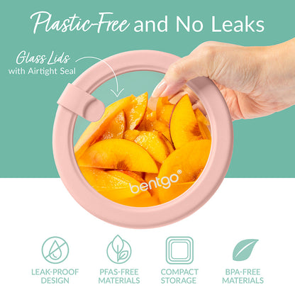 Bentgo Signature Glass Food Storage Set (18-Piece) - Desert Sage | Plastic-Free & No Leaks - Leak-Proof Design, PFAS-Free, BPA-Free, And Compact Storage