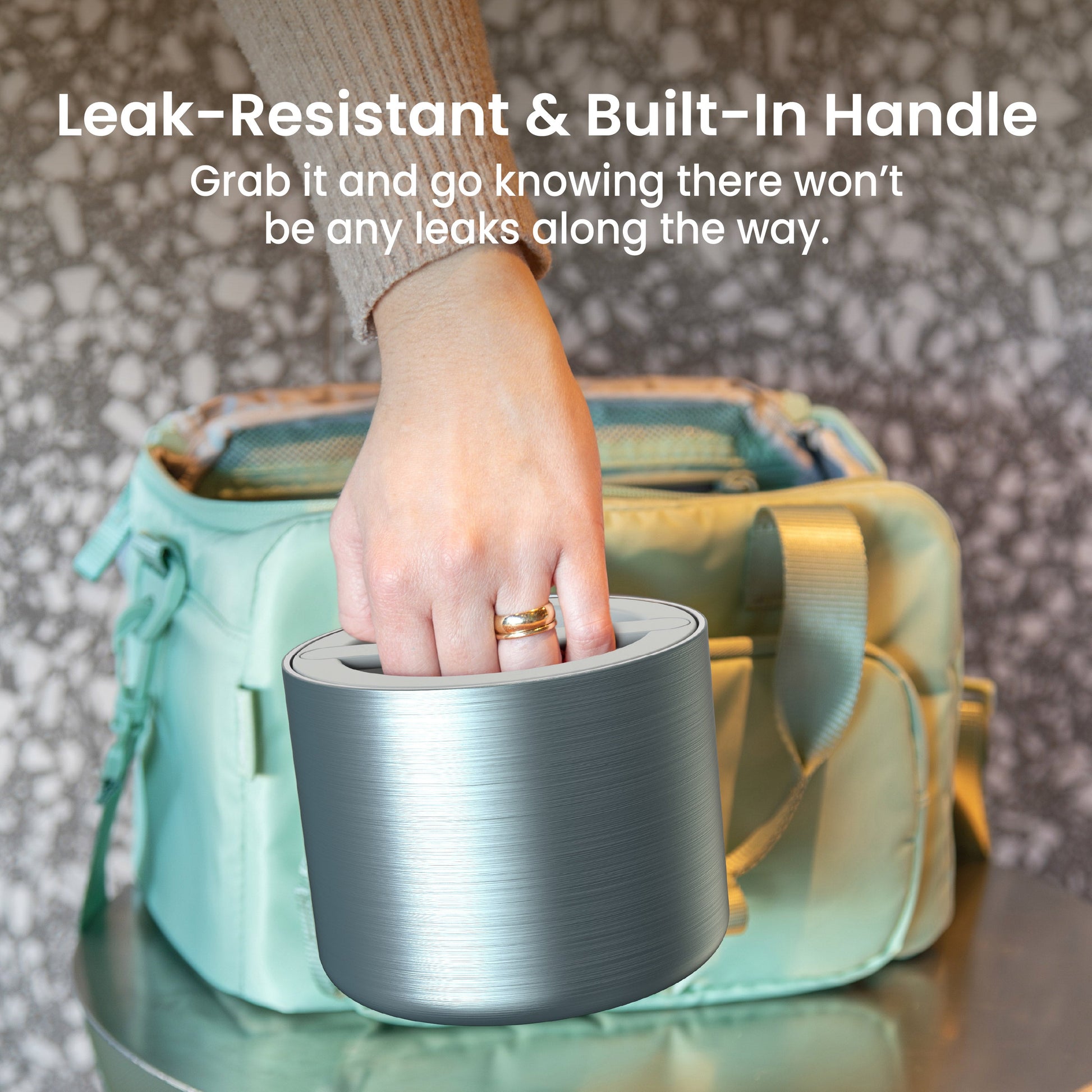 Bentgo® Stainless Steel Insulated Food Container - Aqua | Leak-Resistant & Built-In Handle - Grab It And Go Knowing There Won’t Be Any Leaks Along The Way