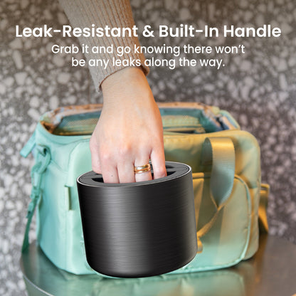 Bentgo® Stainless Steel Insulated Food Container - Carbon Black | Leak-Resistant & Built-In Handle - Grab It And Go Knowing There Won’t Be Any Leaks Along The Way