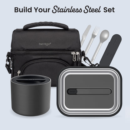 Bentgo® Stainless Steel Insulated Food Container - Carbon Black | Build Your Stainless Steel Set