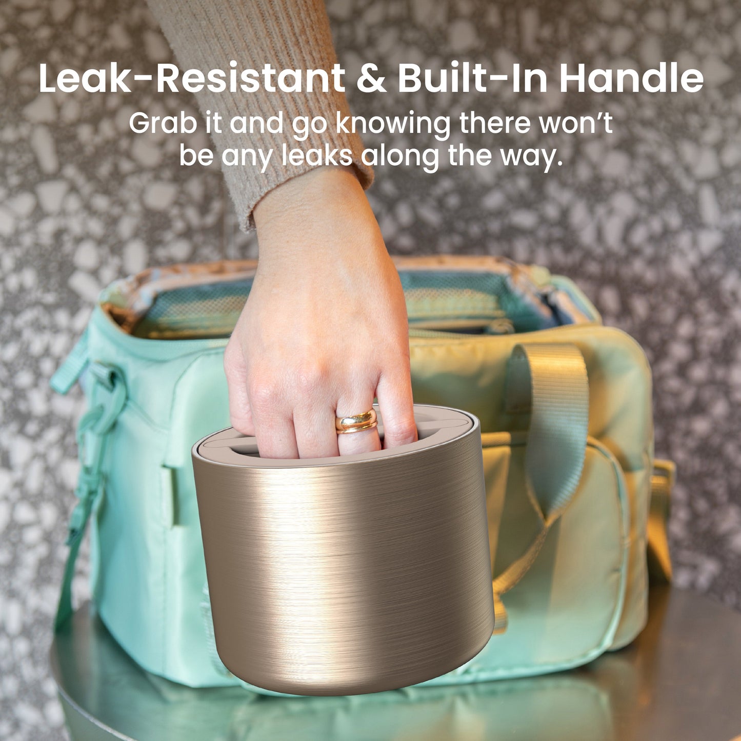 Bentgo® Stainless Steel Insulated Food Container - Gold | Leak-Resistant & Built-In Handle - Grab It And Go Knowing There Won’t Be Any Leaks Along The Way