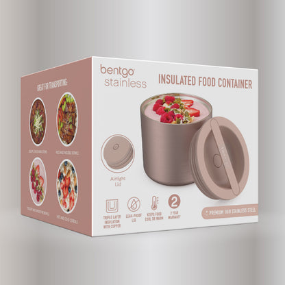 Bentgo® Stainless Steel Insulated Food Container - Rose Gold | Product Packaging