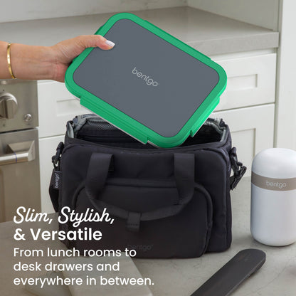 Bentgo Stainless Steel Snack Box - Gray Leaf | Slim, Stylish, & Versatile - From Lunch Rooms To Desk Drawers And Everywhere In Between