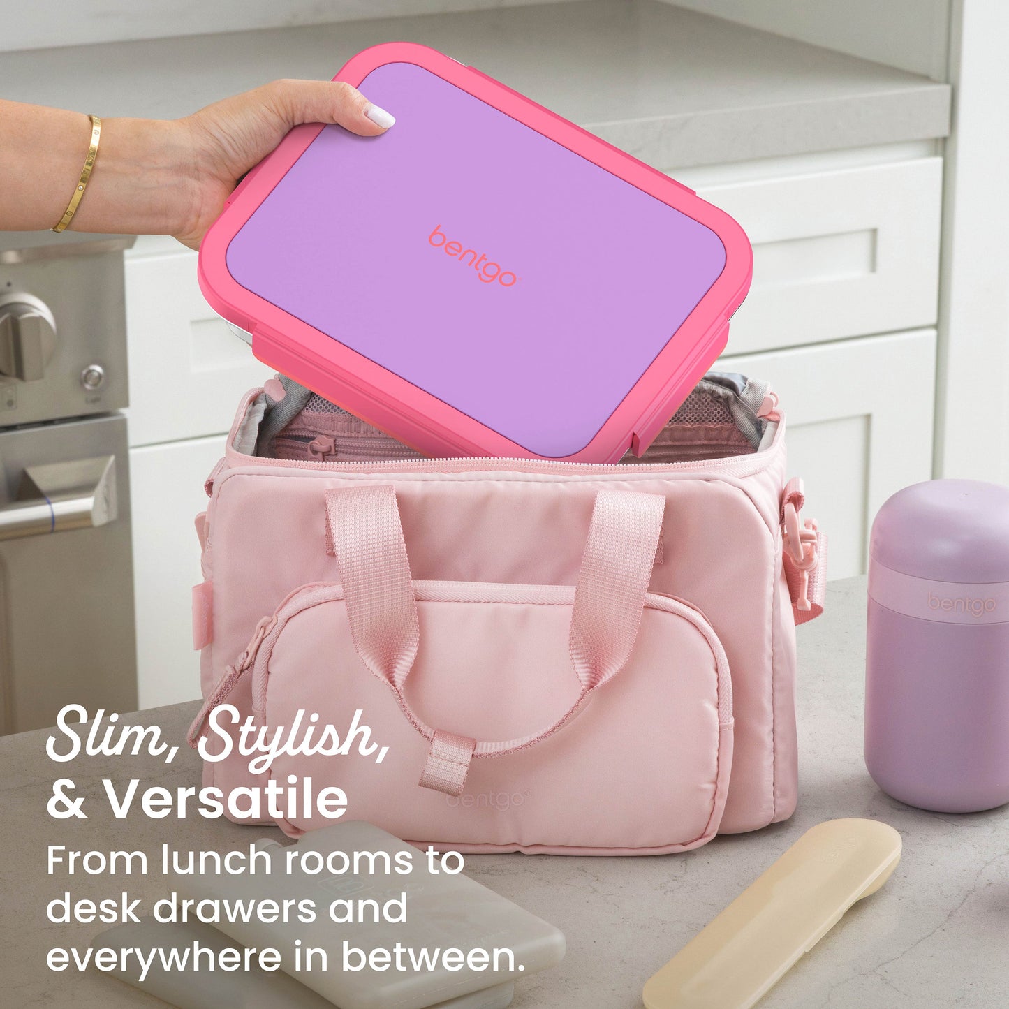 Bentgo Stainless Steel Snack Box - Lilac Pink | Slim, Stylish, & Versatile - From Lunch Rooms To Desk Drawers And Everywhere In Between