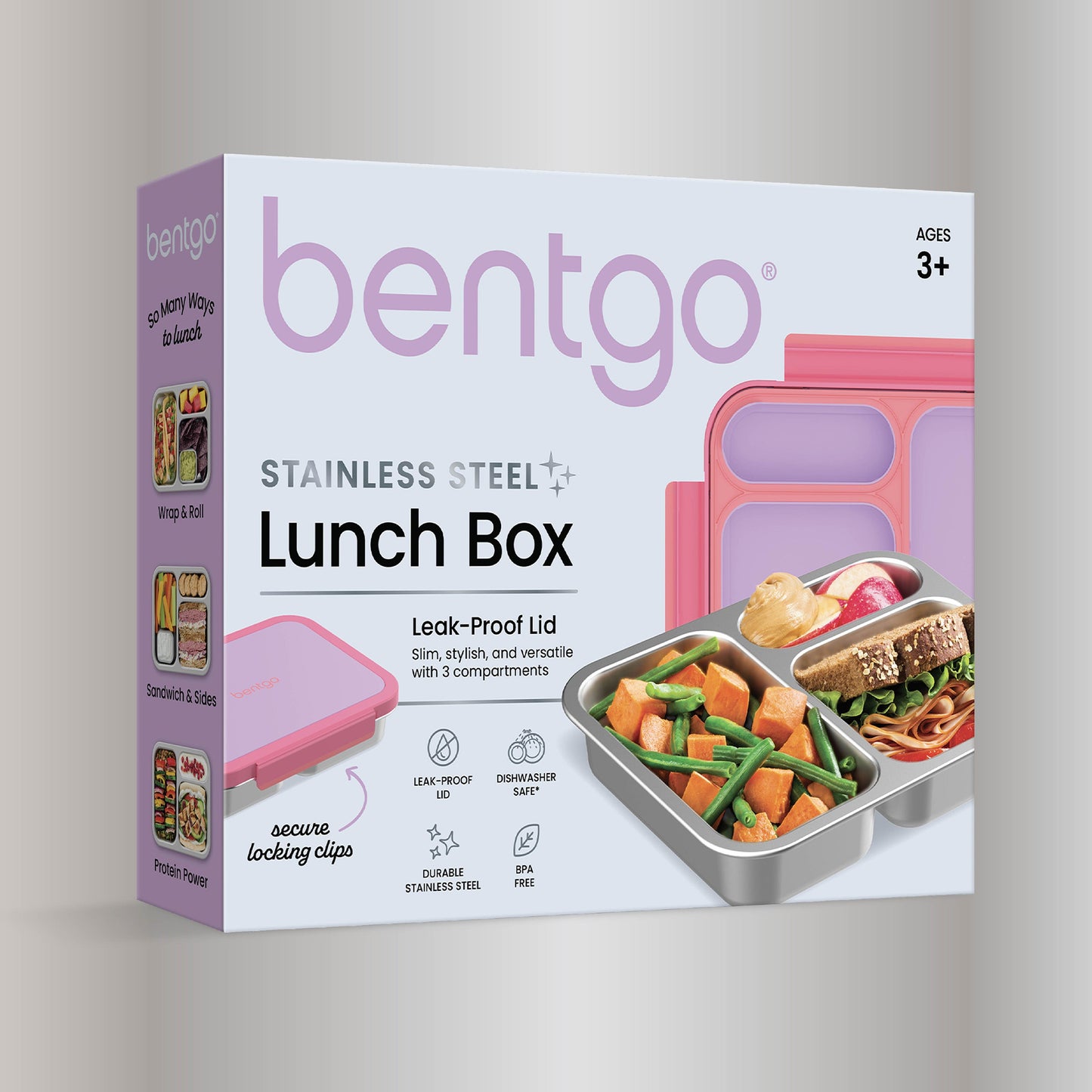 Bentgo Stainless Steel Snack Box - Lilac Pink | Packaging