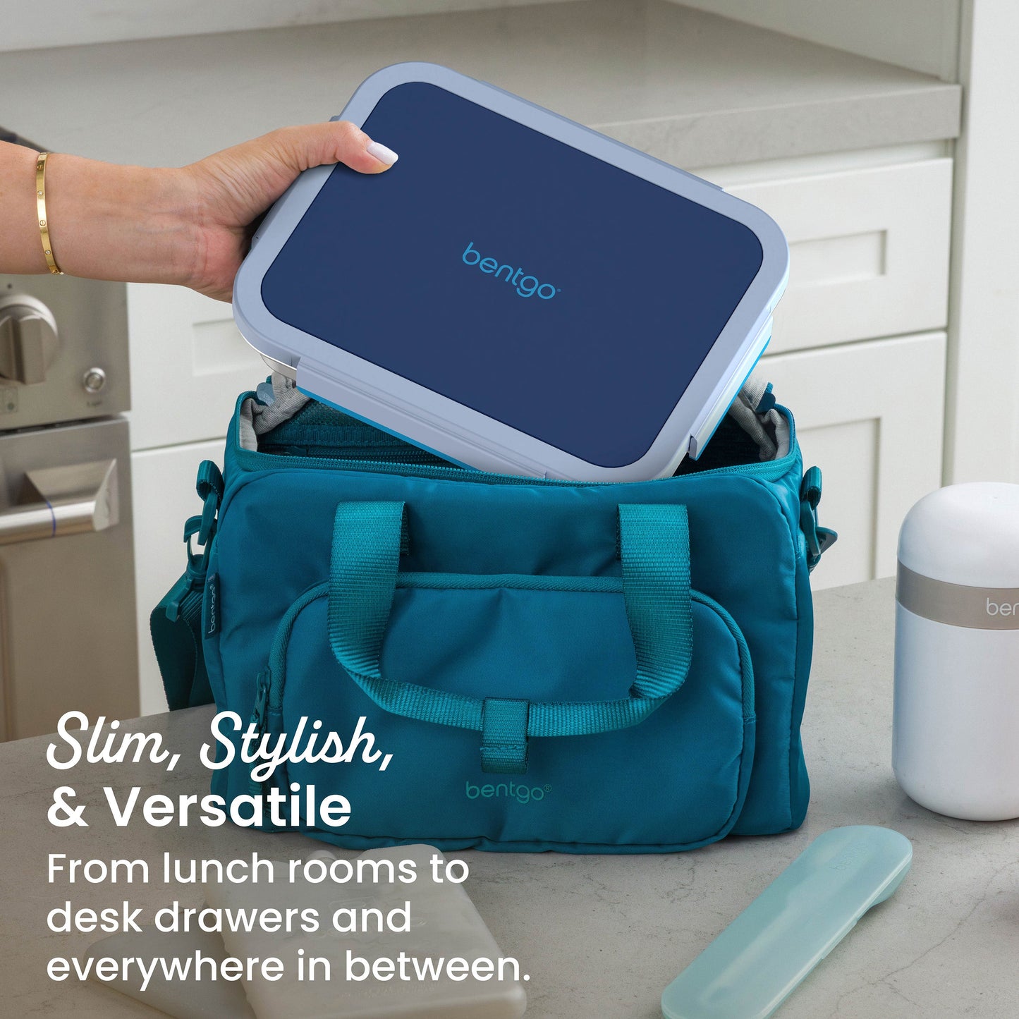 Bentgo Stainless Steel Snack Box - Navy Sky | Slim, Stylish, & Versatile - From Lunch Rooms To Desk Drawers And Everywhere In Between