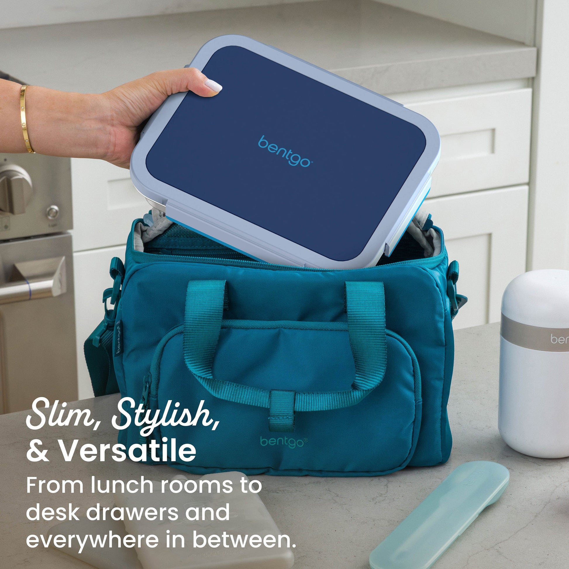 Bentgo Stainless Steel Snack Box - Navy Sky | Slim, Stylish, & Versatile - From Lunch Rooms To Desk Drawers And Everywhere In Between