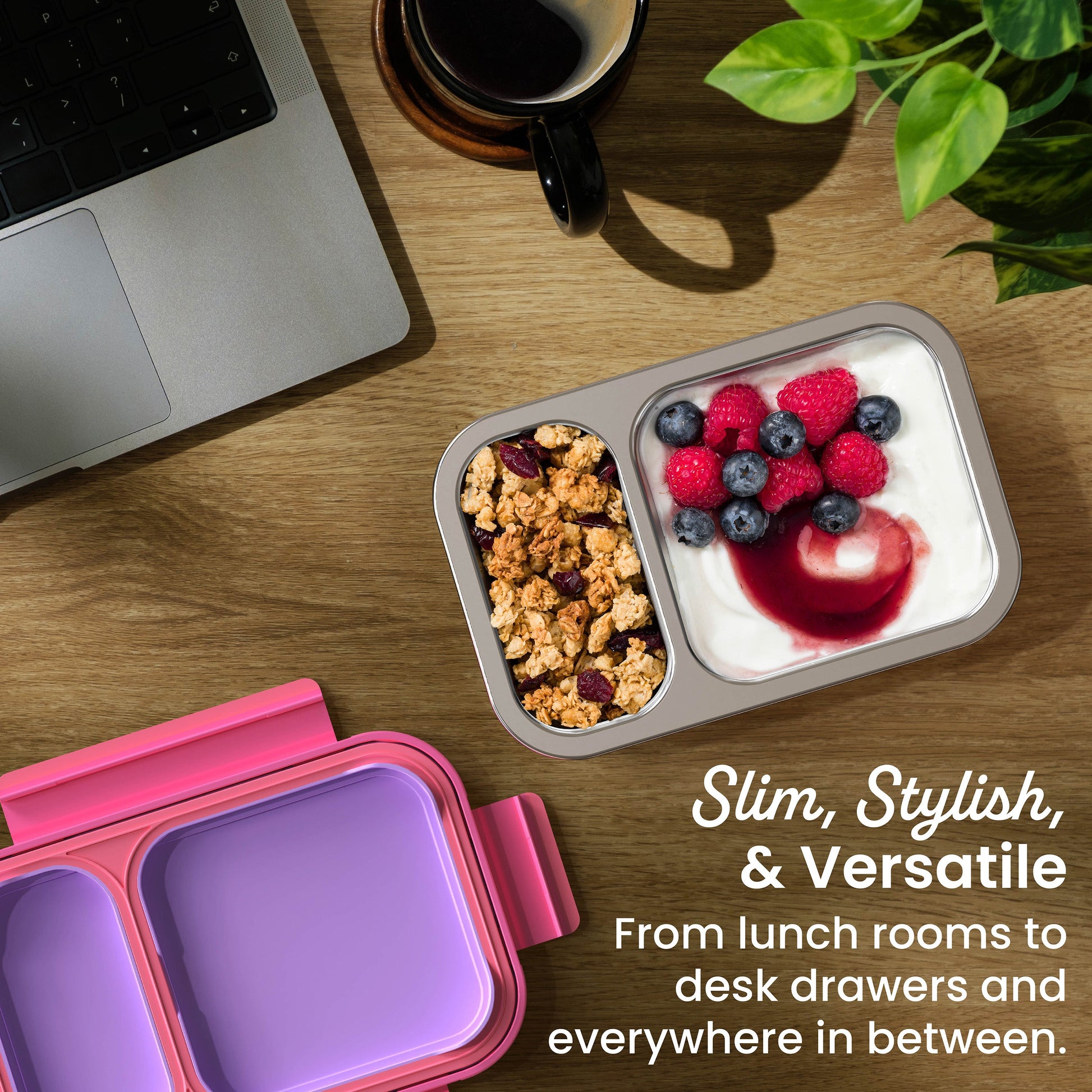 Bentgo Stainless Steel Snack Box - Lilac Pink | Slim, Stylish, & Versatile - From Lunch Rooms To Desk Drawers And Everywhere In Between