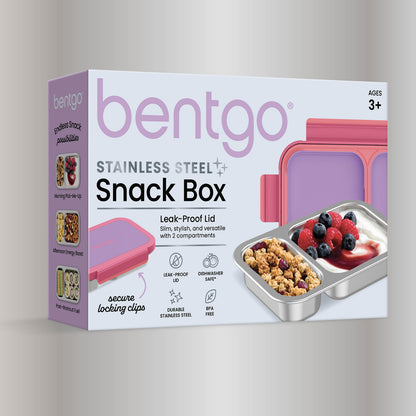 Bentgo Stainless Steel Snack Box - Lilac Pink | Product Packaging