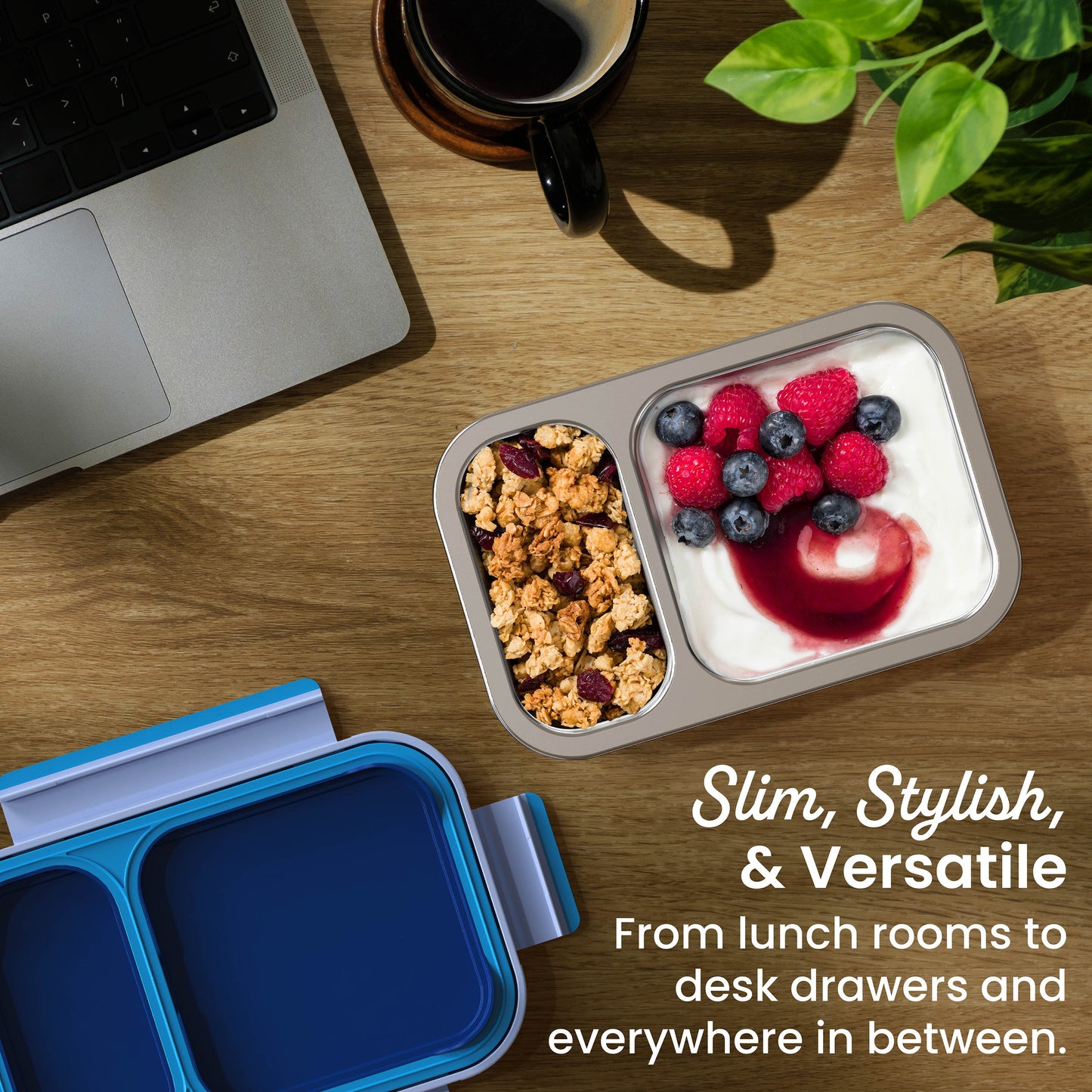 Bentgo Stainless Steel Snack Box - Navy Sky | Slim, Stylish, & Versatile - From Lunch Rooms To Desk Drawers And Everywhere In Between