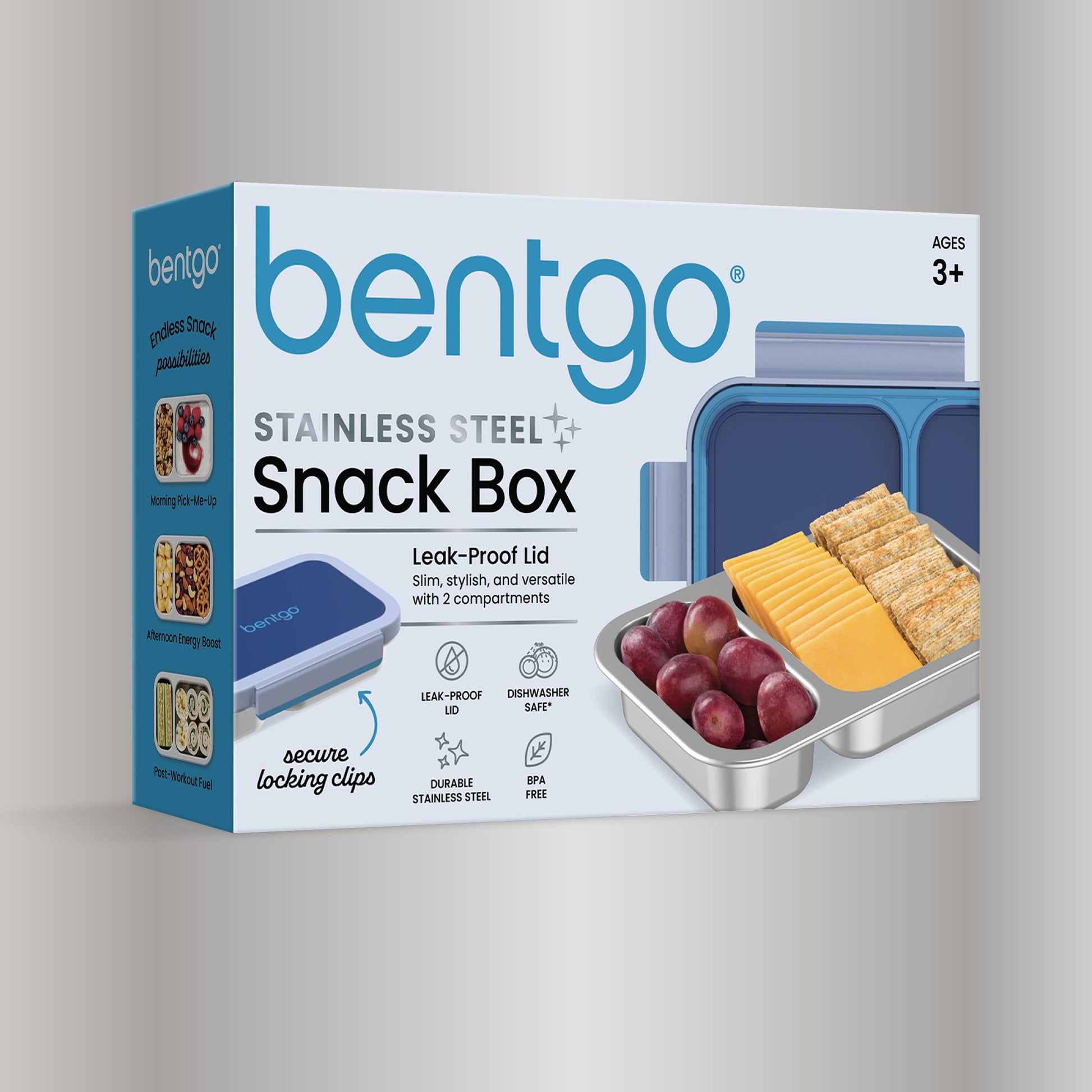 Bentgo Stainless Steel Snack Box - Navy Sky | Product Packaging