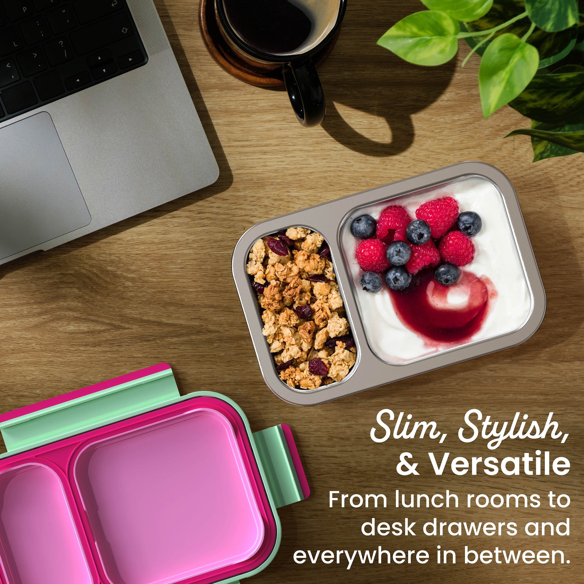 Bentgo Stainless Steel Snack Box - Strawberry | Slim, Stylish, & Versatile - From Lunch Rooms To Desk Drawers And Everywhere In Between