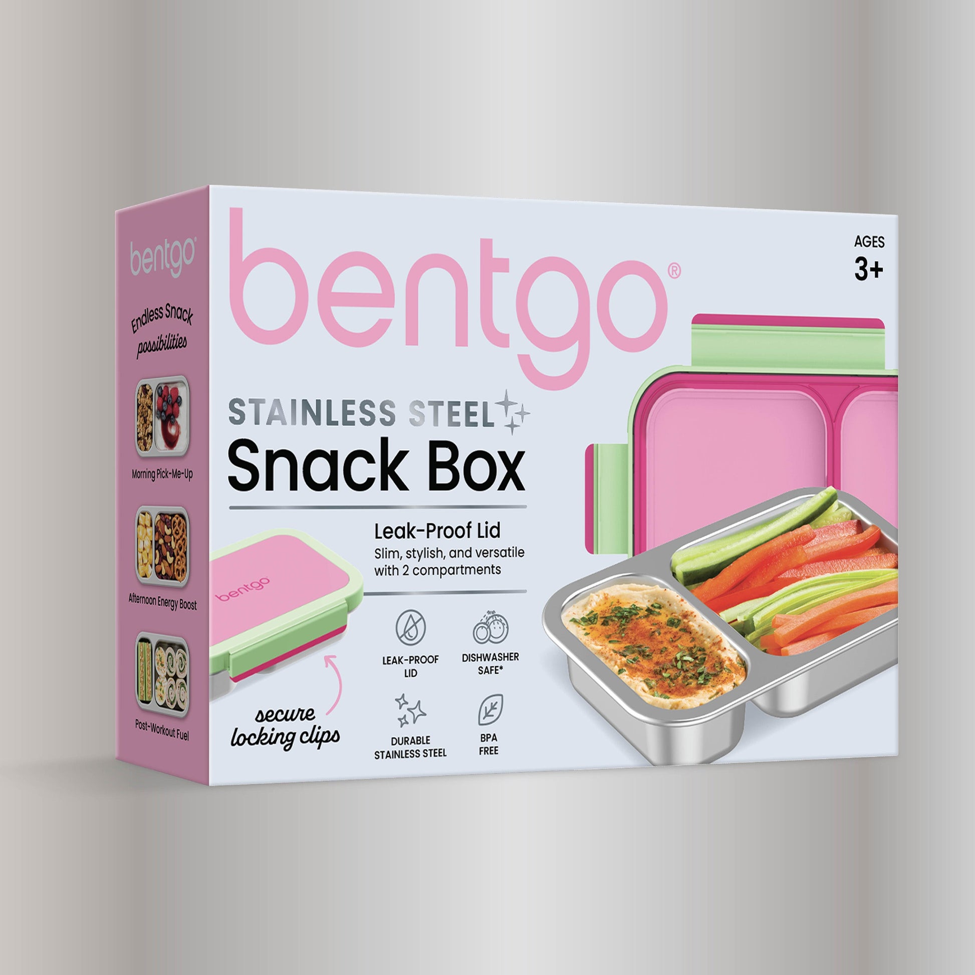 Bentgo Stainless Steel Snack Box - Strawberry | Product Packaging