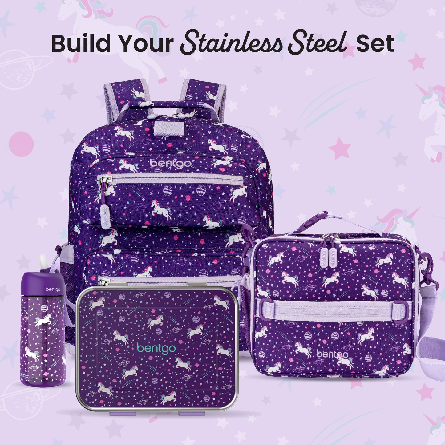 Bentgo® Kids Stainless Steel Prints Lunch Box - Unicorn | Build Your Stainless Steel Set