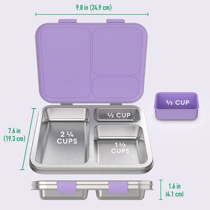 Bentgo® Kids Stainless Steel Lunch Set - Unicorn | Stainless Steel Lunch Box Dimensions