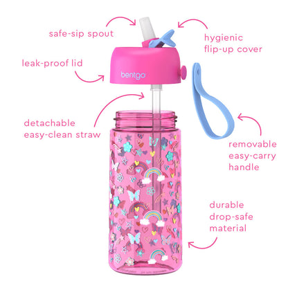 Bentgo Kids Prints Lunch Box & Water Bottle - Rainbows and Butterflies